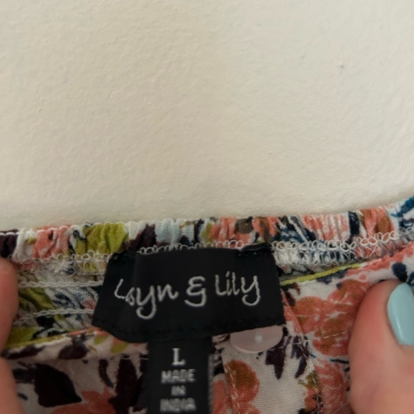 Pink and Green Floral Jumpsuit with Square Neckline - Picture 4 of 7